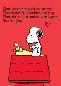 Snoopy Chocolate Chip Cookies Poem - Greeting Card